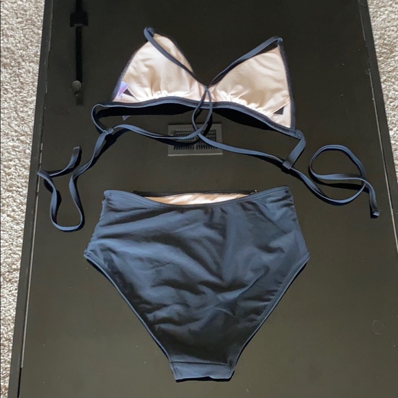Black and Tan swim suit set - Picture 2 of 4